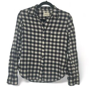 Ralph Lauren Denim Supply Tomboy Women's Small Petite NAVY Gingham  Button‎ Up